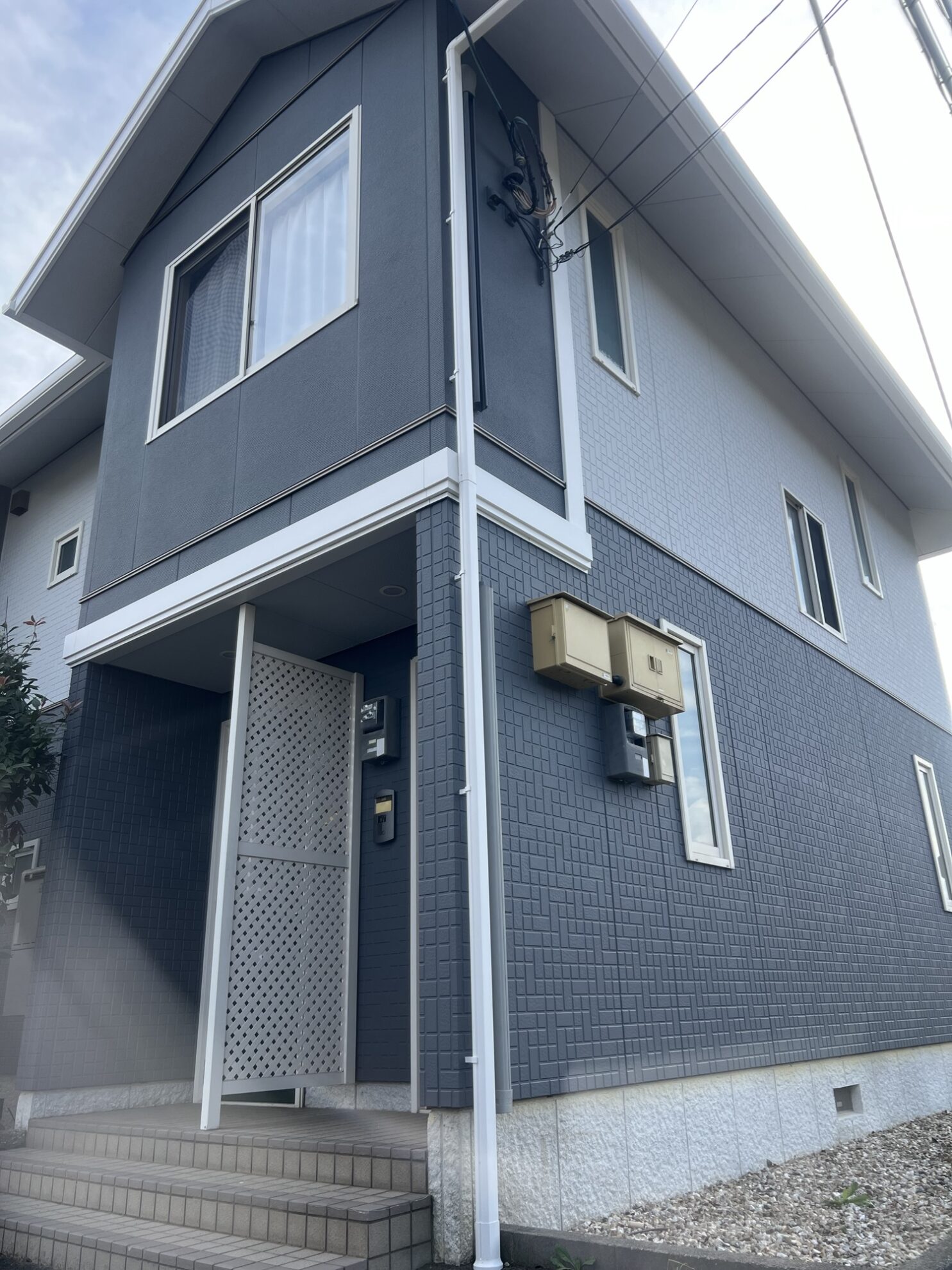 小浜市 外壁塗装 モノトーン仕上げ 完成前